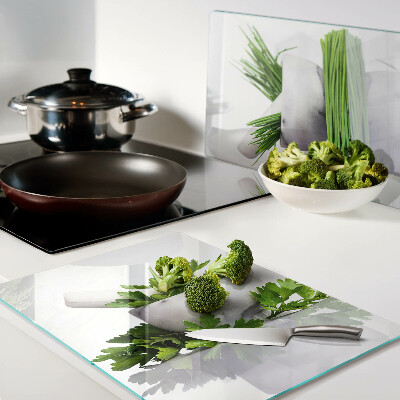 Planche à découper verre Herbes en pots