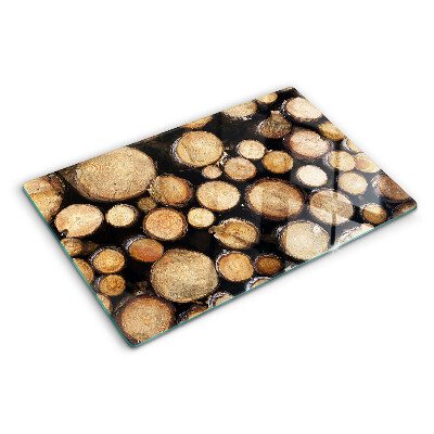 Planche à découper en verre Bûches de bois en coupe transversale