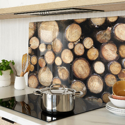 Planche à découper en verre Bûches de bois en coupe transversale