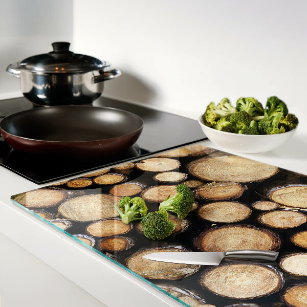 Planche à découper en verre Bûches de bois en coupe transversale