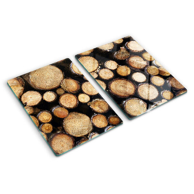 Planche à découper en verre Bûches de bois en coupe transversale