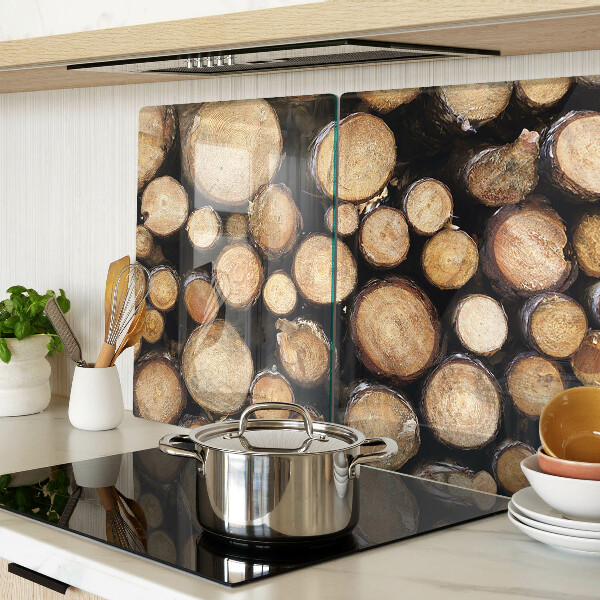 Planche à découper en verre Bûches de bois en coupe transversale
