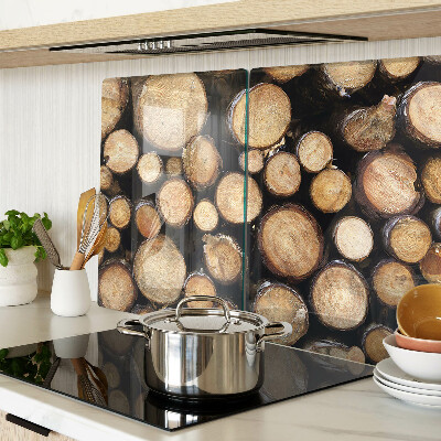Planche à découper en verre Bûches de bois en coupe transversale