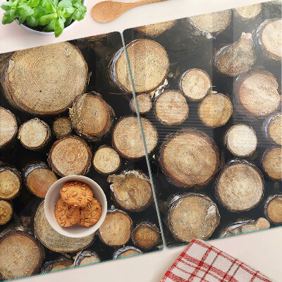 Planche à découper en verre Bûches de bois en coupe transversale