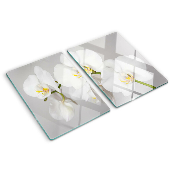 Planche à découper verre Orchidées sur fond miroir