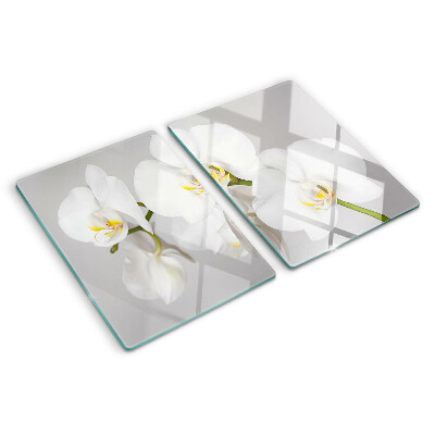 Planche à découper verre Orchidées sur fond miroir