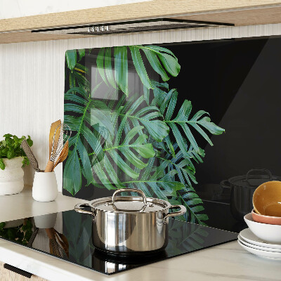 Planche à découper verre feuilles tropicales