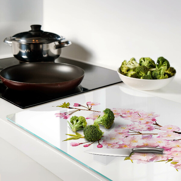 Planche à découper verre Fleurs de cerisier au printemps