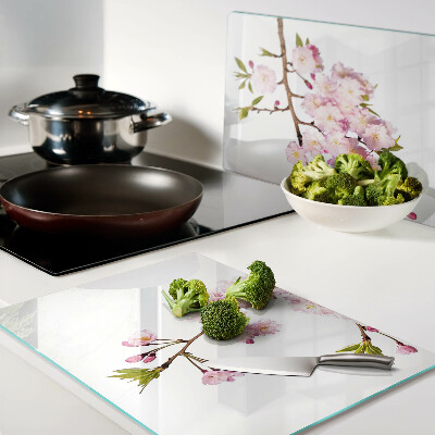 Planche à découper verre Fleurs de cerisier au printemps