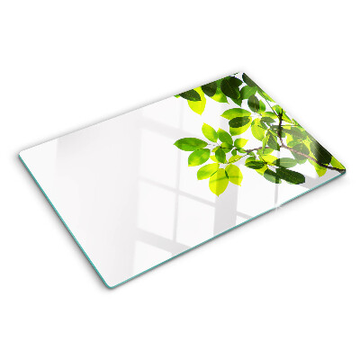 Planche à découper verre Feuilles contre un ciel lumineux