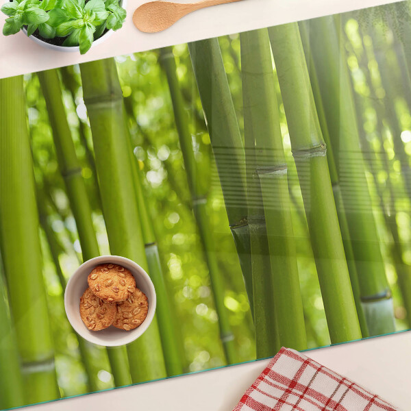 Planche à découper en verre Forêt de bambous
