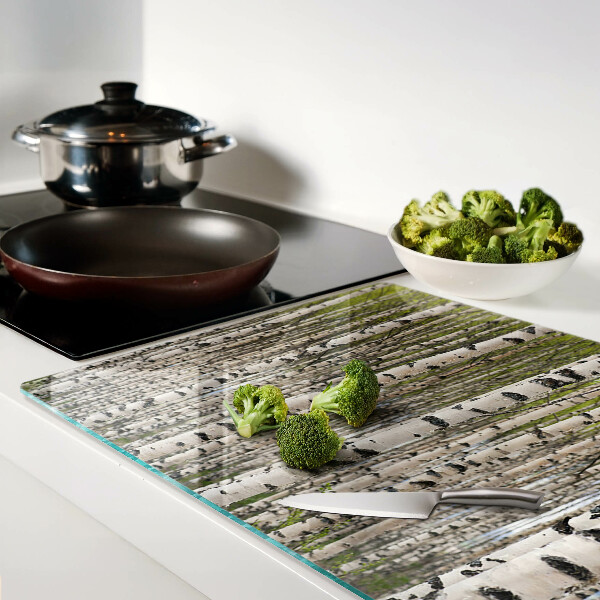 Planche à découper verre Bouleaux blancs dans la forêt