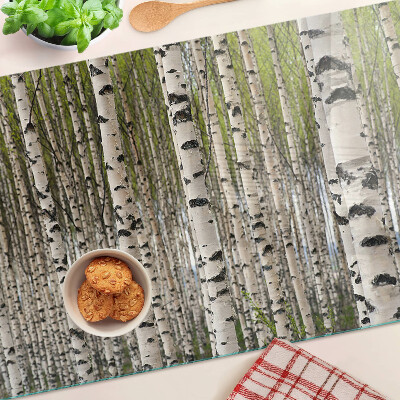 Planche à découper verre Bouleaux blancs dans la forêt