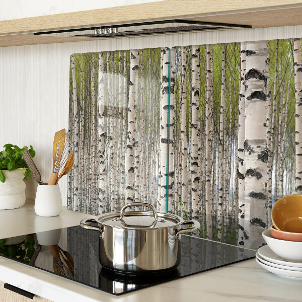 Planche à découper verre Bouleaux blancs dans la forêt