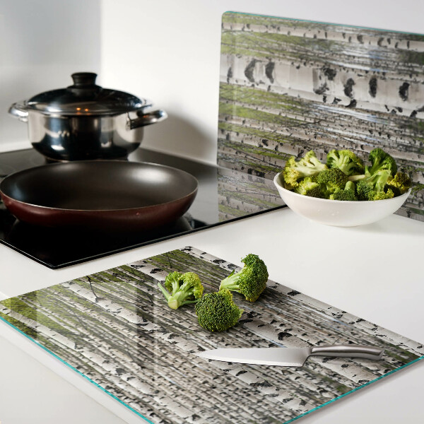 Planche à découper verre Bouleaux blancs dans la forêt