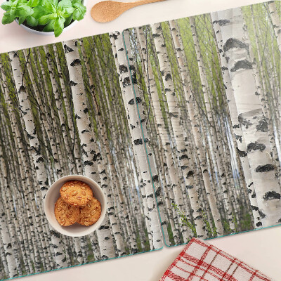 Planche à découper verre Bouleaux blancs dans la forêt