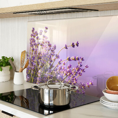 Planche à découper en verre Fleurs de lavande à la fenêtre