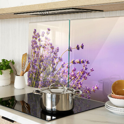 Planche à découper en verre Fleurs de lavande à la fenêtre