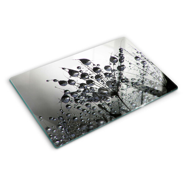 Planche à découper verre Gouttes d'eau sur les plantes