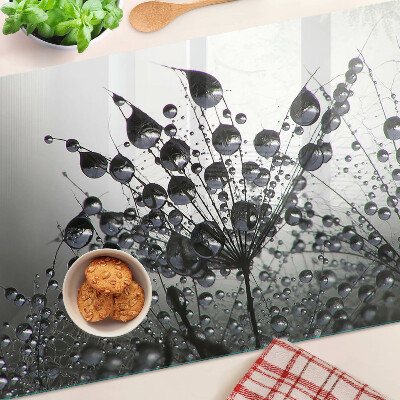 Planche à découper verre Gouttes d'eau sur les plantes