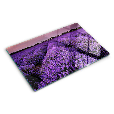 Planche à découper en verre Un champ de lavande en pleine floraison
