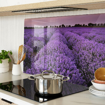 Planche à découper en verre Un champ de lavande en pleine floraison