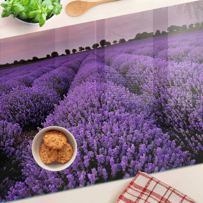 Planche à découper en verre Un champ de lavande en pleine floraison