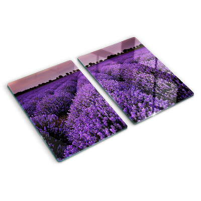Planche à découper en verre Un champ de lavande en pleine floraison