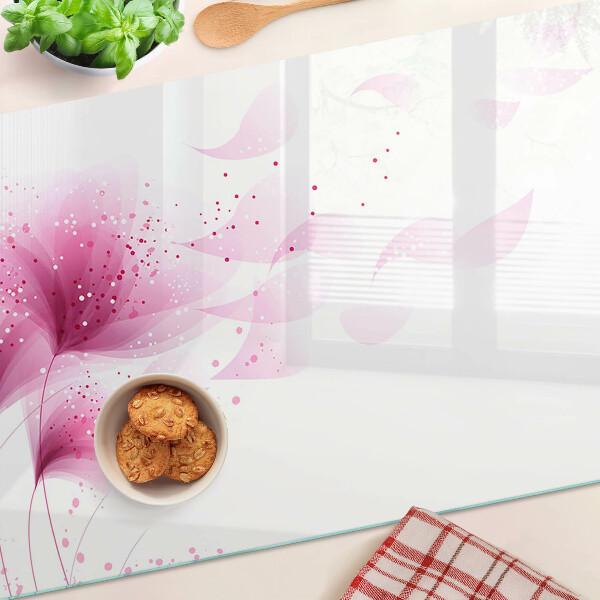 Planche à découper en verre Fleurs dans les tons de rose