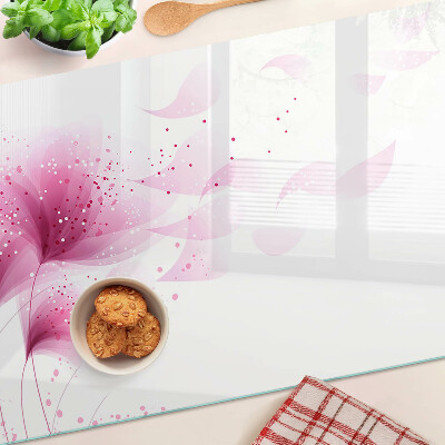 Planche à découper en verre Fleurs dans les tons de rose