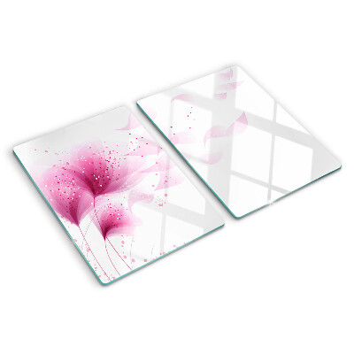 Planche à découper en verre Fleurs dans les tons de rose