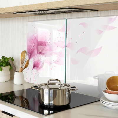 Planche à découper en verre Fleurs dans les tons de rose