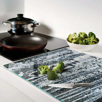 Planche à découper en verre Forêt de bouleaux dans un paysage hivernal