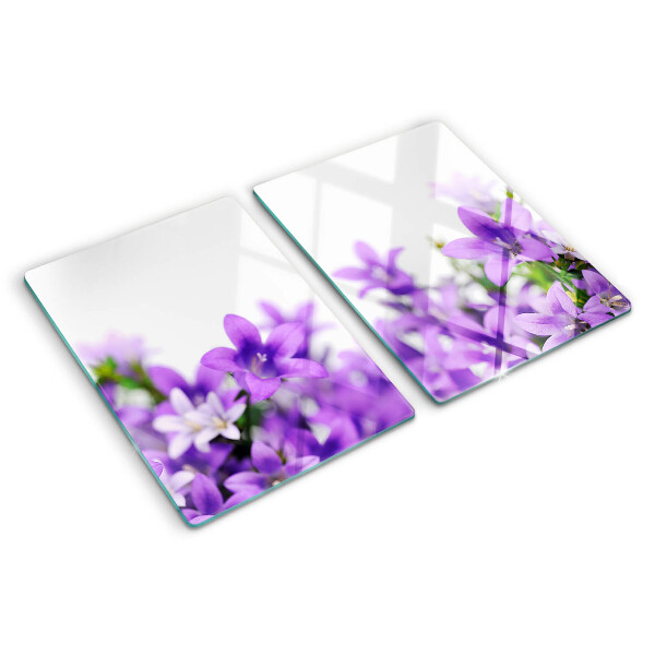Planche à découper verre Fleurs violettes en arrière-plan