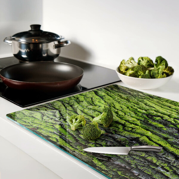 Planche à découper verre Écorce d'arbre verte