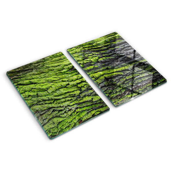 Planche à découper verre Écorce d'arbre verte