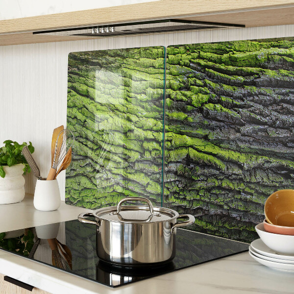 Planche à découper verre Écorce d'arbre verte