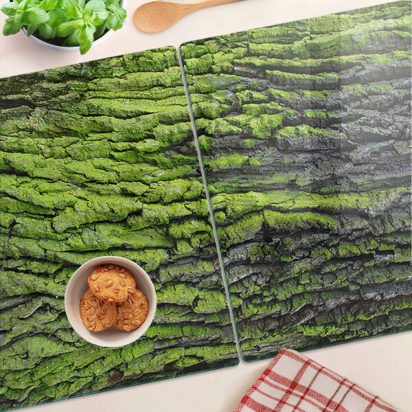 Planche à découper verre Écorce d'arbre verte