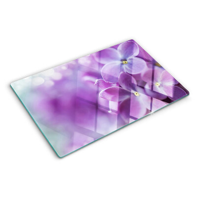 Planche à découper verre Fleurs aux tons violets