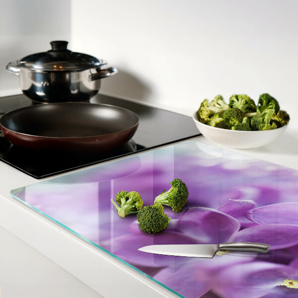 Planche à découper verre Fleurs aux tons violets