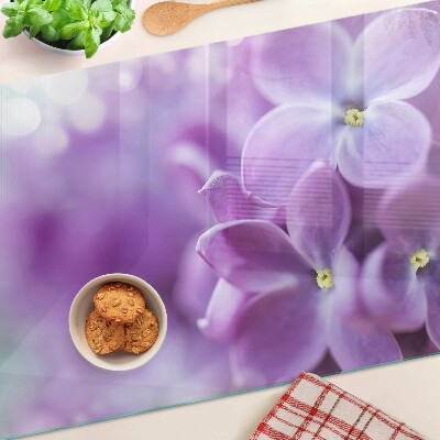 Planche à découper verre Fleurs aux tons violets