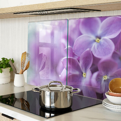 Planche à découper verre Fleurs aux tons violets