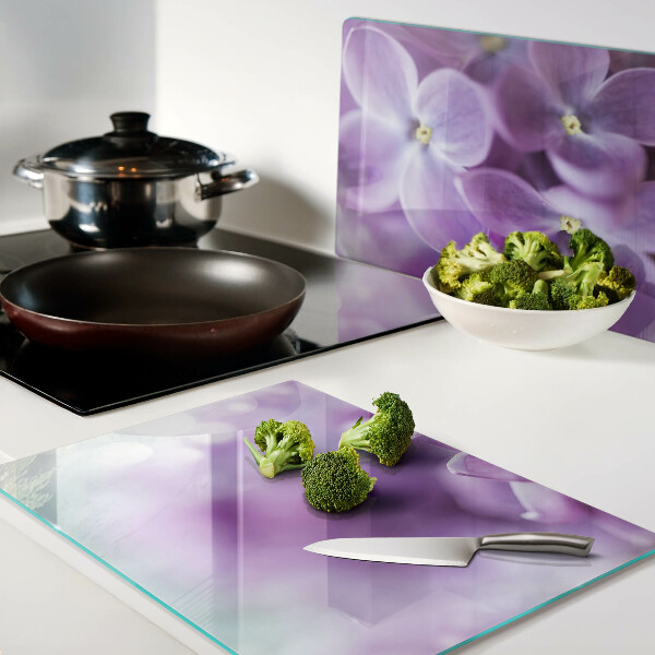 Planche à découper verre Fleurs aux tons violets