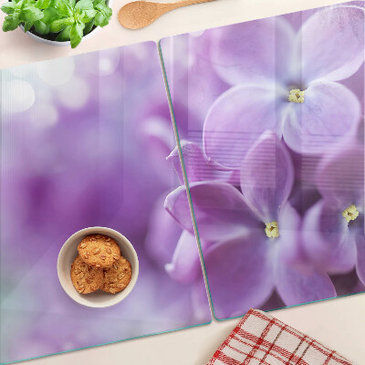 Planche à découper verre Fleurs aux tons violets