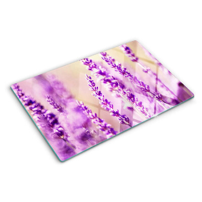 Planche à découper verre Fleurs de lavande sur fond dégradé