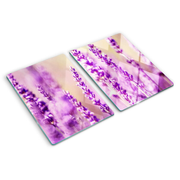 Planche à découper verre Fleurs de lavande sur fond dégradé