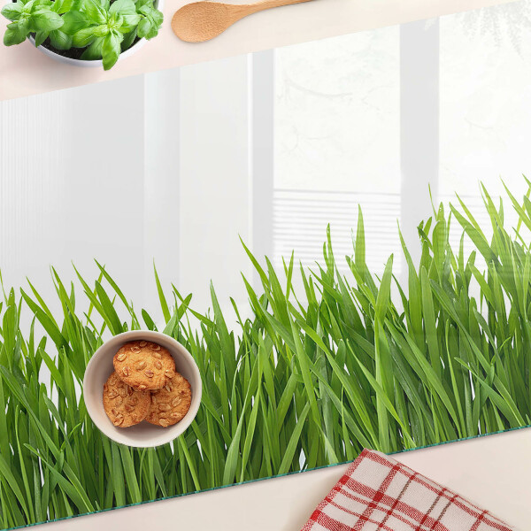 Planche à découper en verre herbe verte