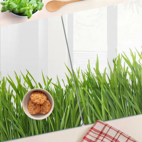 Planche à découper en verre herbe verte