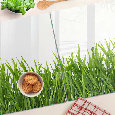 Planche à découper en verre herbe verte