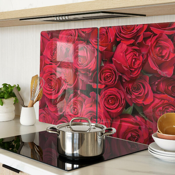 Planche à découper en verre roses rouges